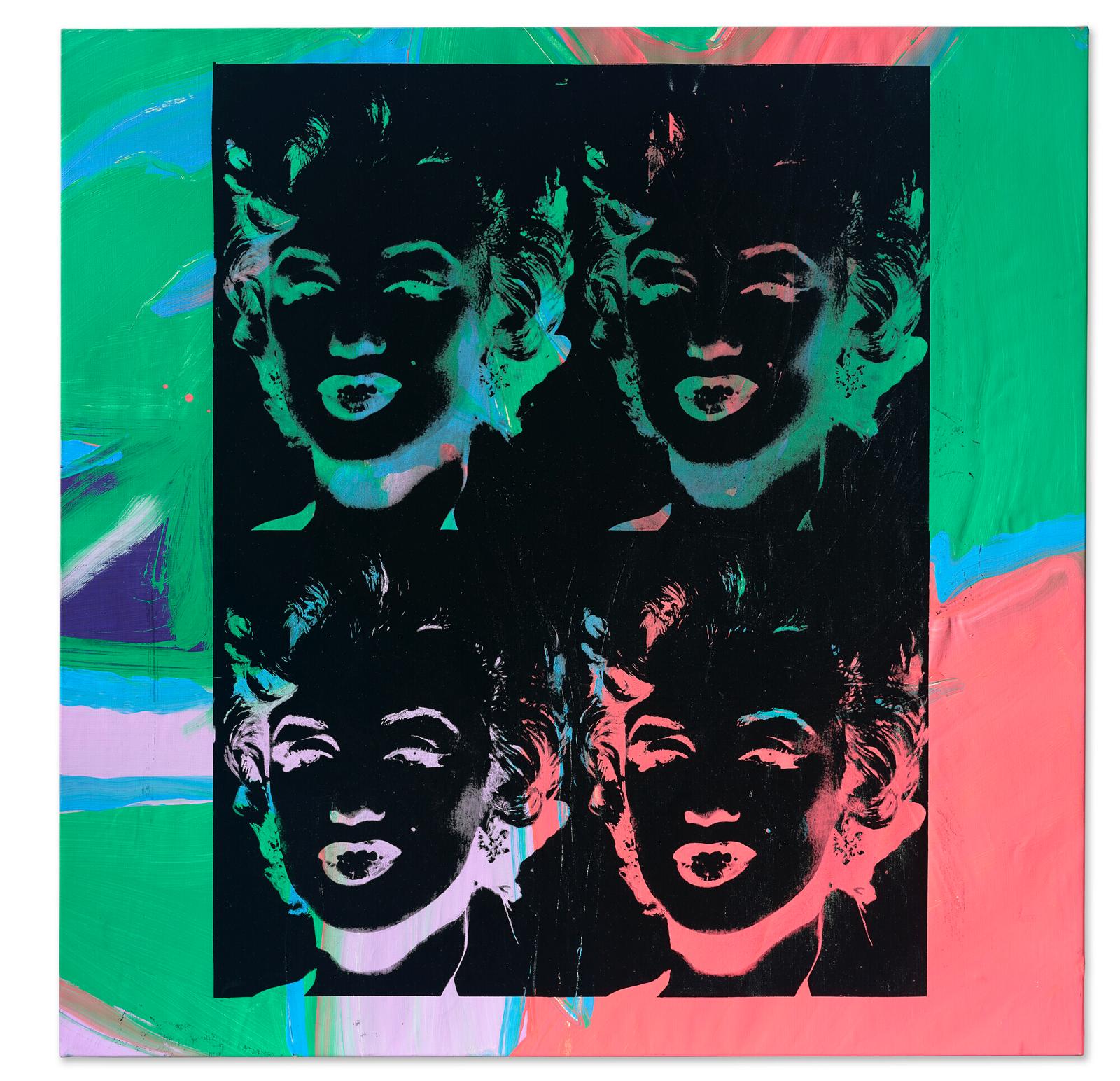 Andy Warhol — Four Multicolored Marilyns (Reversal Series), 1986